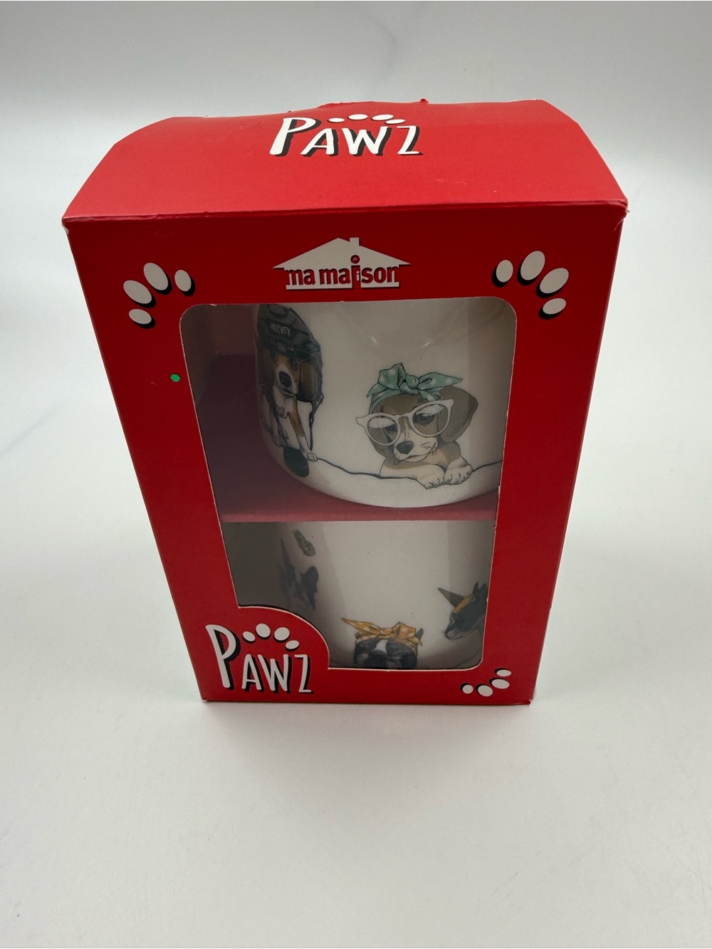Pawz bone china mug x 2 new